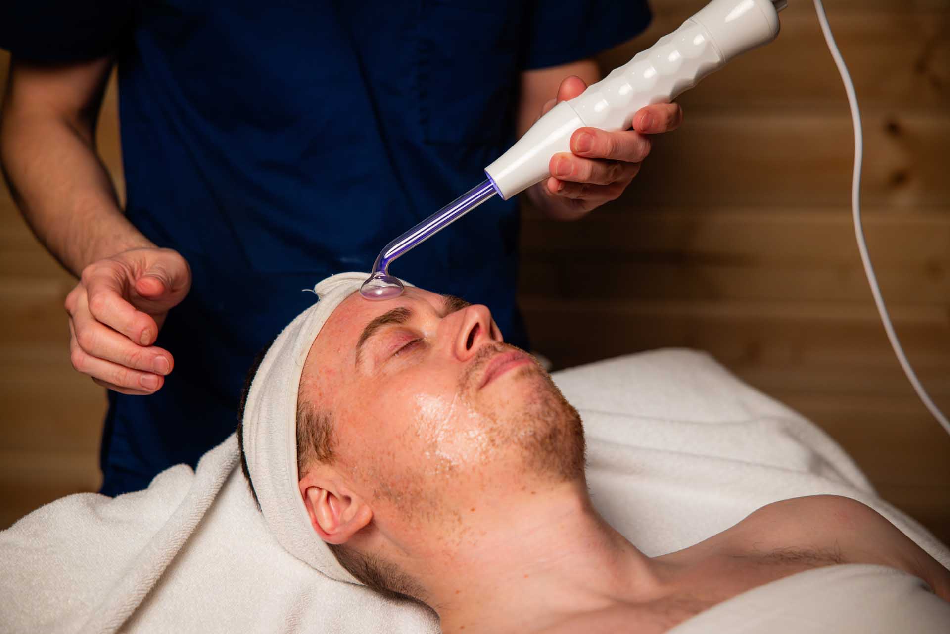 person having a facial treatment