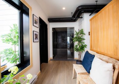 lobby leading to a sauna room